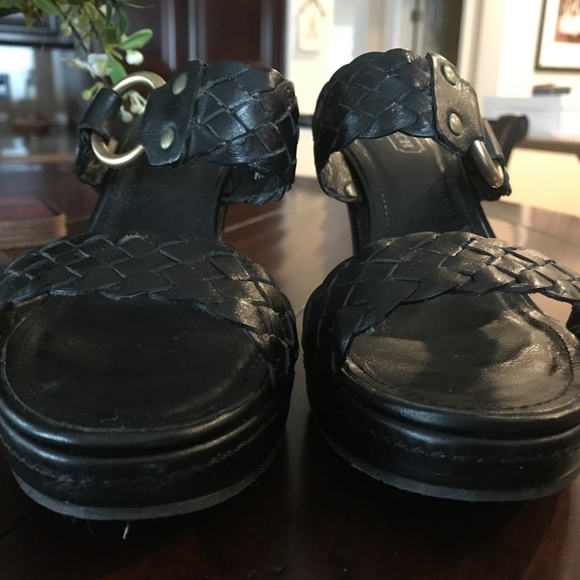 COACH PHEBE PLATFORM SANDALS BLACK 7 PREOWNED - Picture 2 of 9